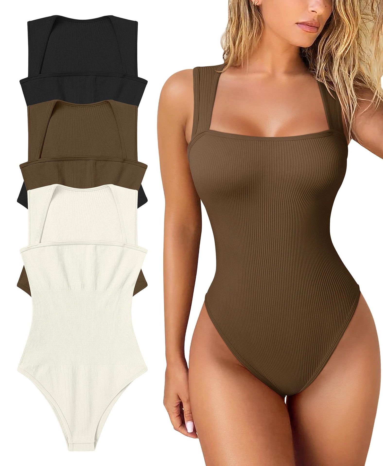 🔥Last Day 49% Off✨Square Neck Sleeveless Bodysuits