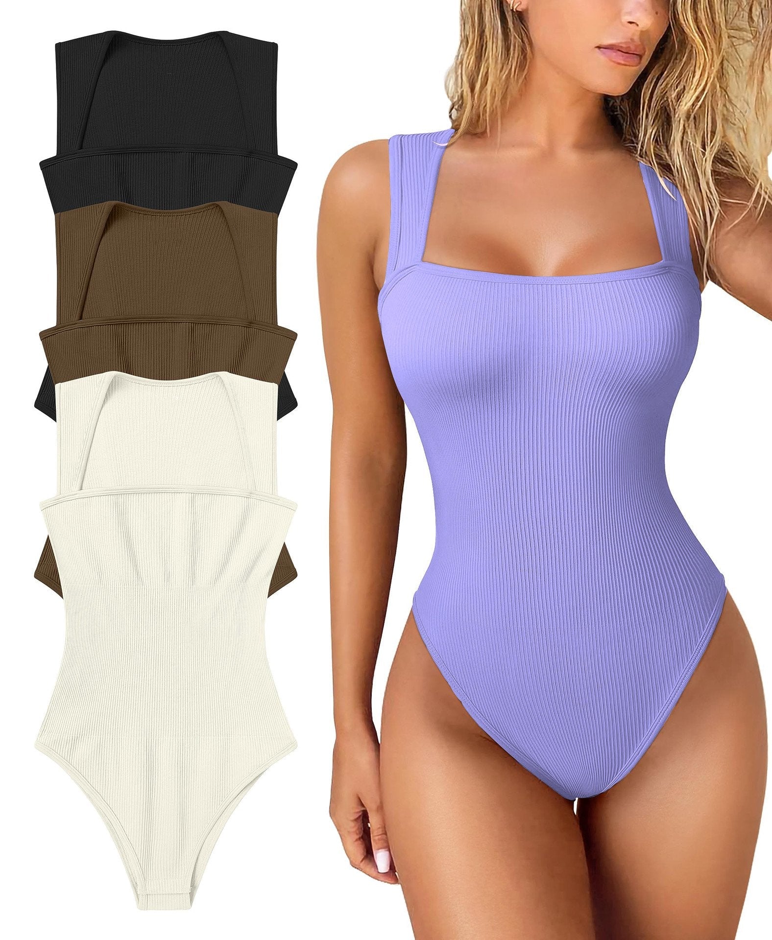 🔥Last Day 49% Off✨Square Neck Sleeveless Bodysuits