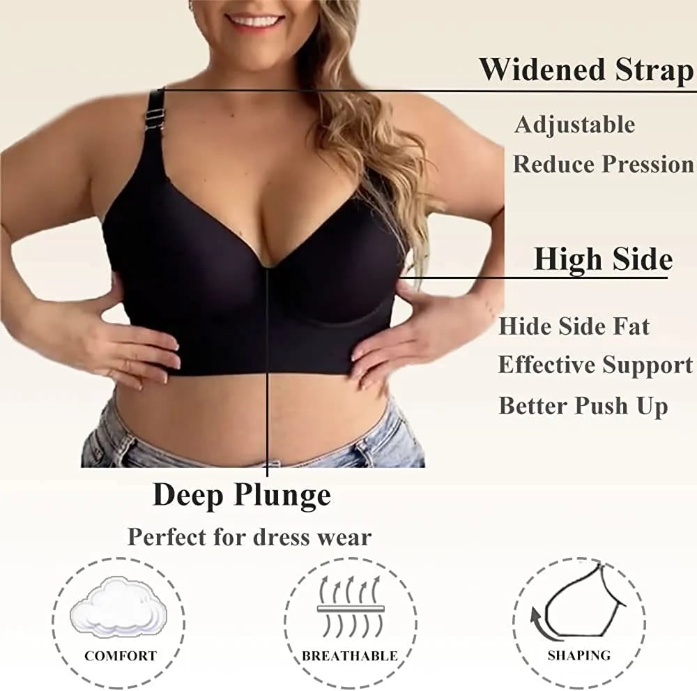 BUY 1 GET 1 FREE ( Add 2 Pcs To Cart ) - No Roll Allowed Smoothing Back Bra