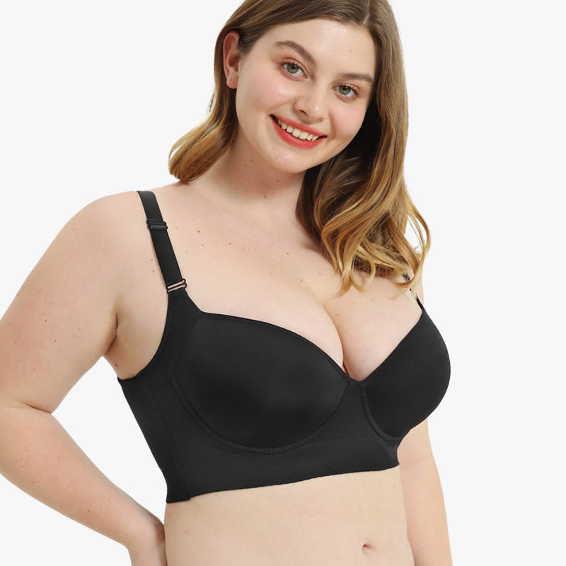 Flexehag® Full-Coverage Back Smoothing Bra-Black