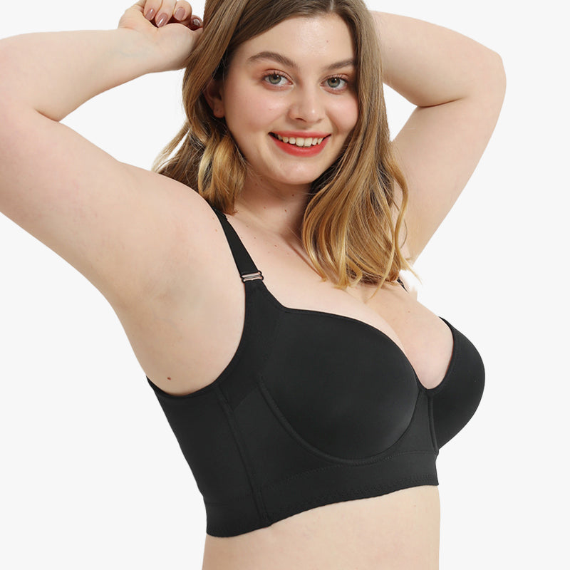 Flexehag® Full-Coverage Back Smoothing Bra-Black