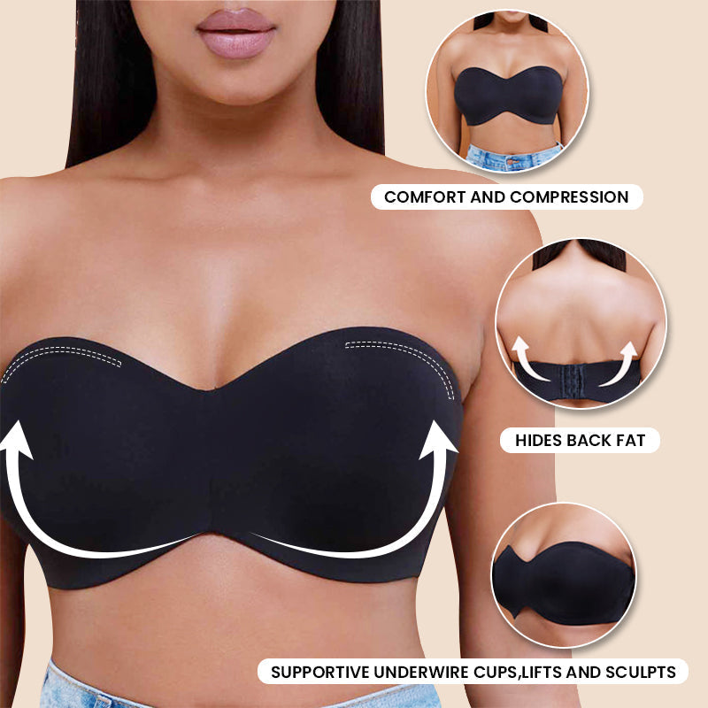 Flexehag® Full Support Non-Slip Convertible Bandeau Bra -Nude