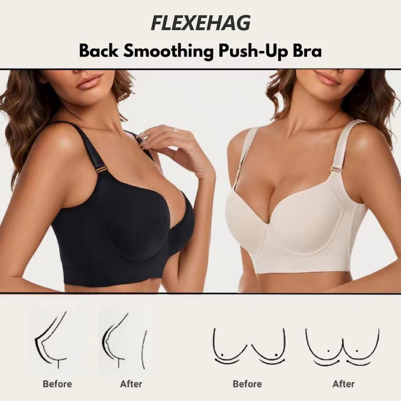 Flexehag® Back Smoothing Push-Up Bra - Black+Beige (2 PCS)