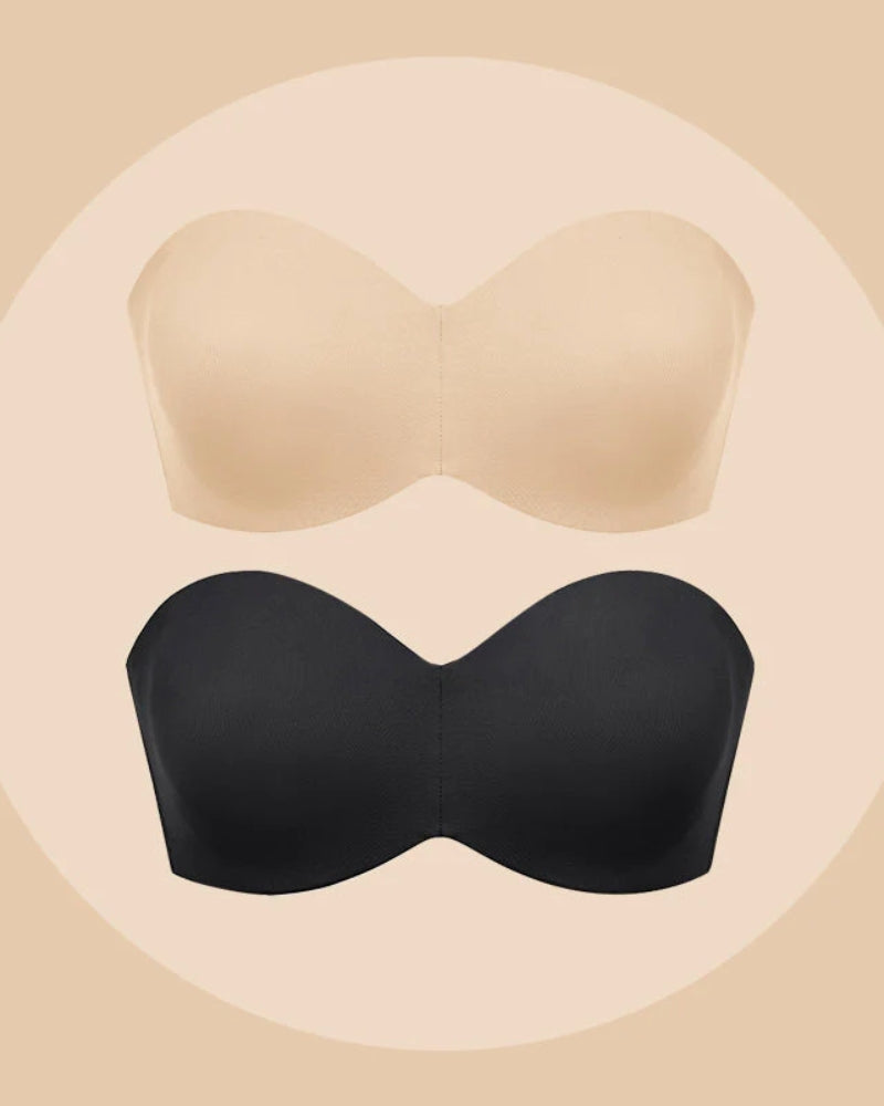 Flexehag® Full Support Non-Slip Convertible Bandeau Bra-Black+Nude