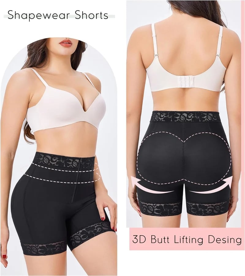 ⏰LAST DAY 49% OFF⏰Lace Steel Boned Butt Enhancer Shorts Shapewear💃🏽