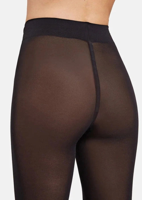 Semisheer Warm Plush Lined Elastic Tights Leggings