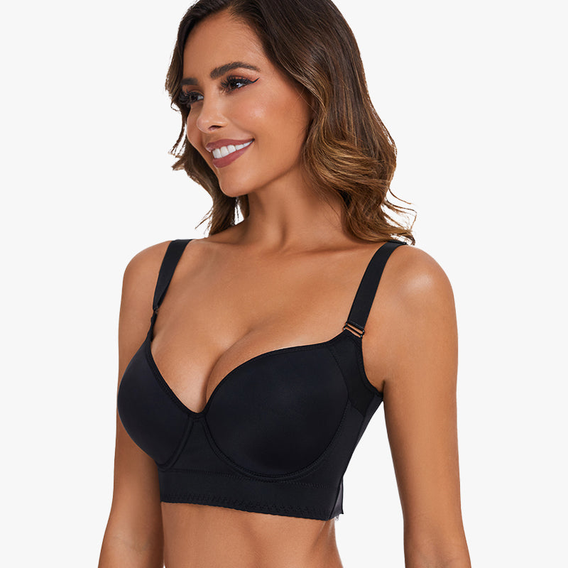 Flexehag® Full-Coverage Back Smoothing Bra-Black