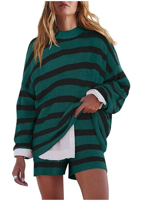 Oversized Striped Sweater Set