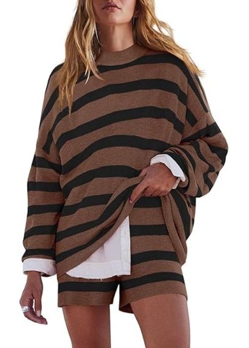 Oversized Striped Sweater Set