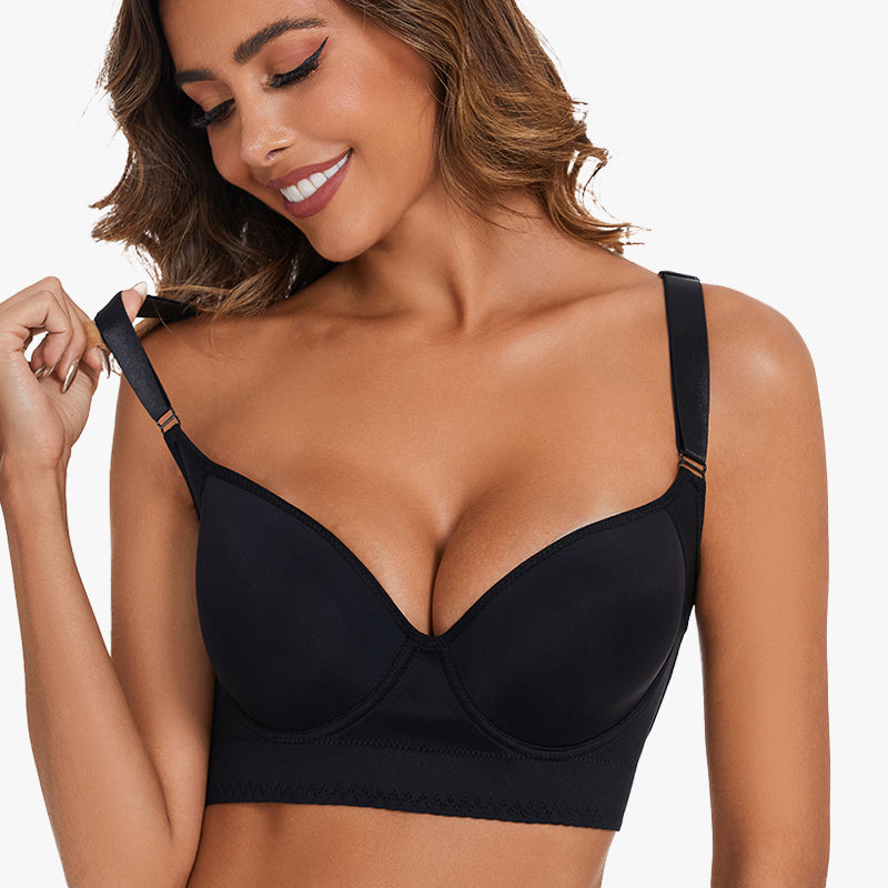 Flexehag® Full-Coverage Back Smoothing Bra-Black