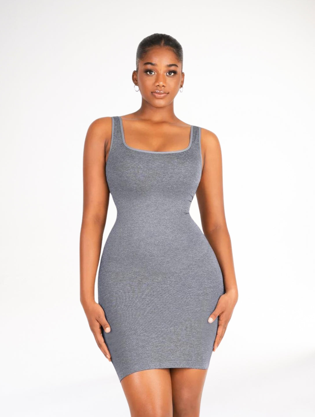 Square-Neck Seamless Mini Dress