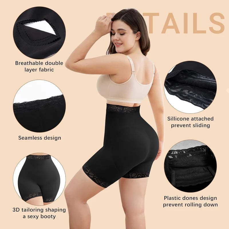 ⏰LAST DAY 49% OFF⏰Lace Steel Boned Butt Enhancer Shorts Shapewear💃🏽