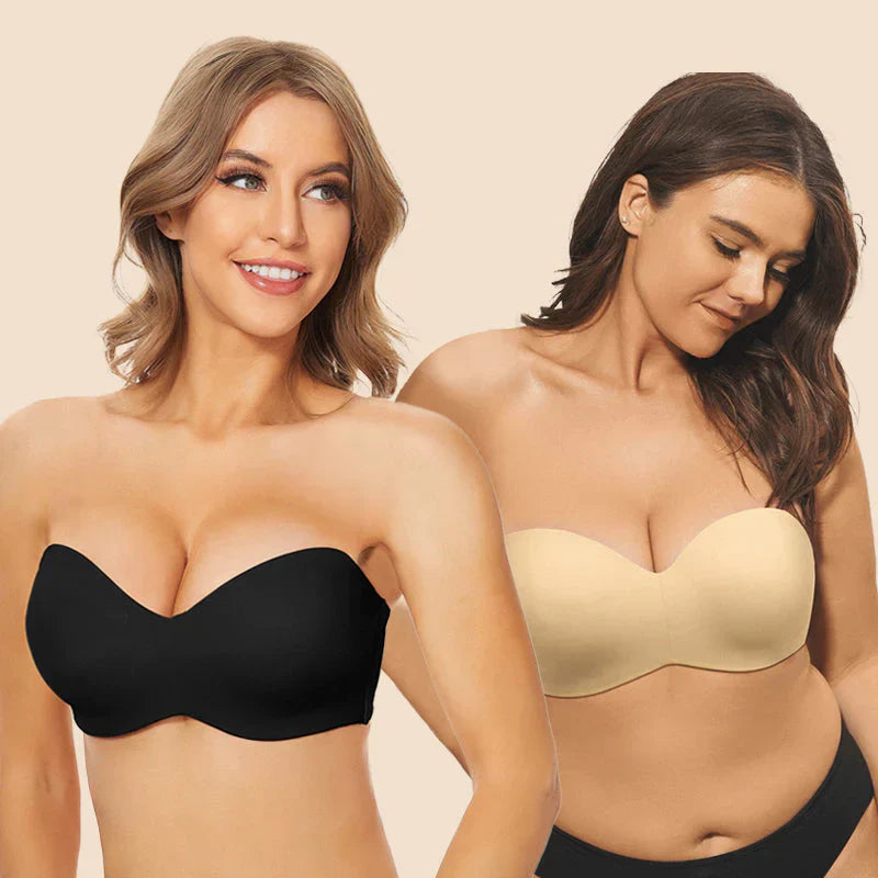 Flexehag® Full Support Non-Slip Convertible Bandeau Bra-Black+Nude