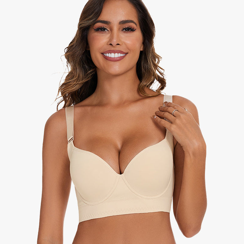 Flexehag® Full-Coverage Back Smoothing Bra-Beige