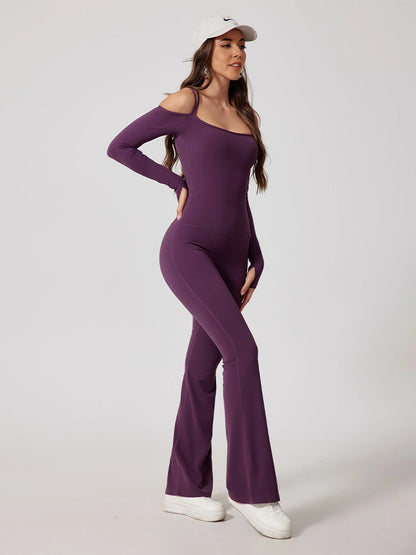 Strappy Long Sleeve Flared Suit