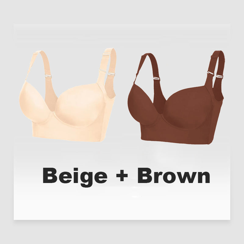 Flexehag®Push-Up Back Smoothing Bra-Brown+Beige (2 PACK）