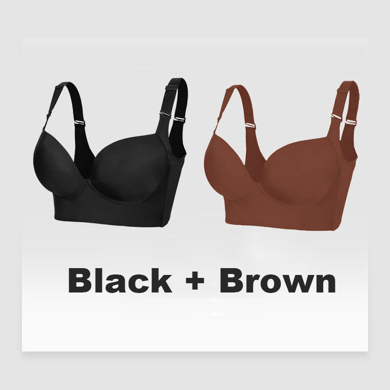 Flexehag® Push-Up Back Smoothing Bra- Black+Brown (2 Pack)