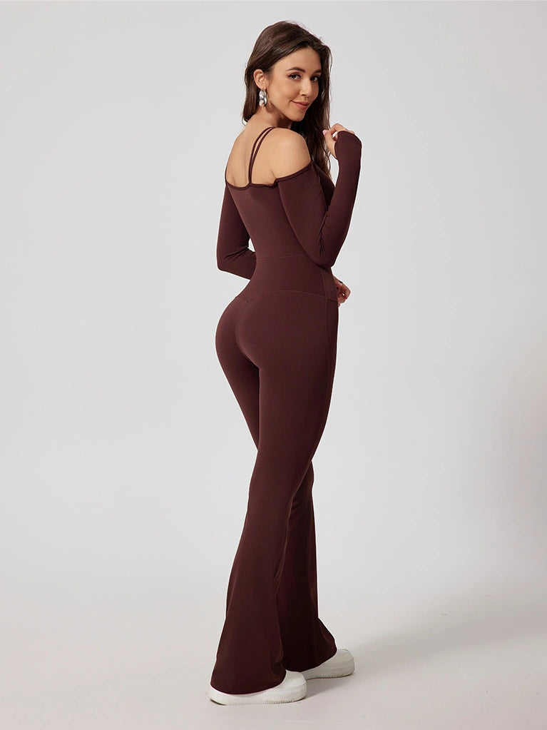 Strappy Long Sleeve Flared Suit