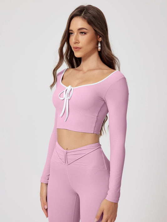 Tie-Heart Long Sleeve Top