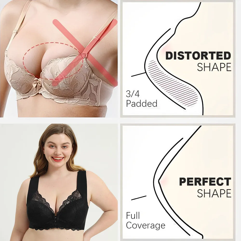 Flexehag®FRONT CLOSURE '5D' SHAPING WIRELESS BEAUTY BACK BRA(BUY 1 GET 2 FREE)-BEIGE