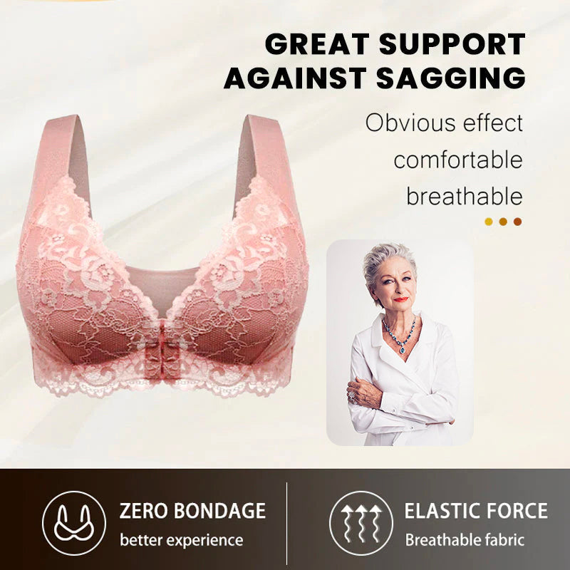 Flexehag®FRONT CLOSURE '5D' SHAPING WIRELESS BEAUTY BACK BRA(BUY 1 GET 2 FREE)-Pink