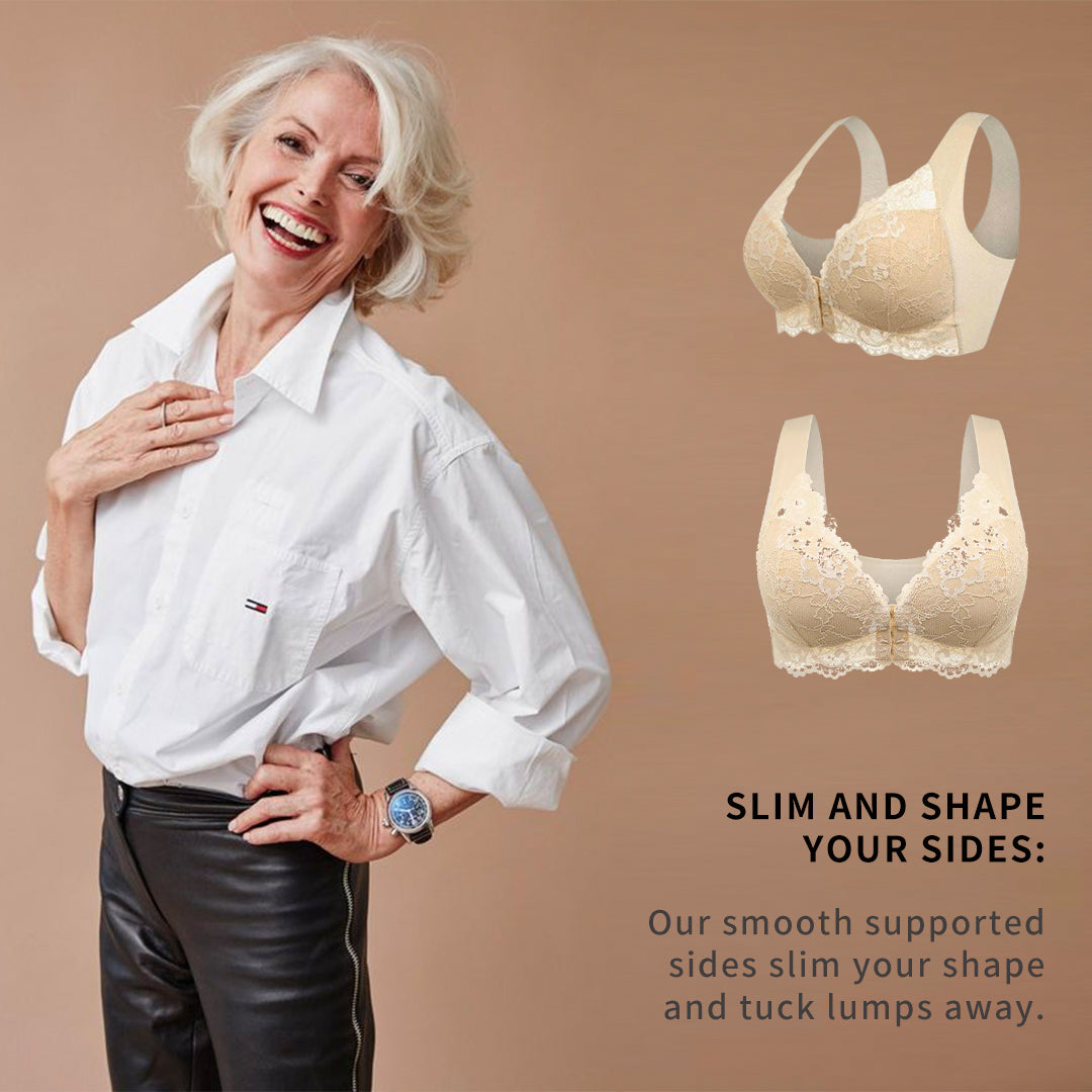 Flexehag®FRONT CLOSURE '5D' SHAPING WIRELESS BEAUTY BACK BRA(BUY 1 GET 2 FREE)-BEIGE