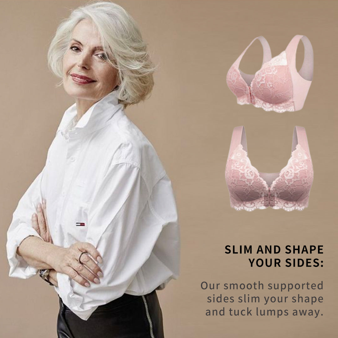 Flexehag®FRONT CLOSURE '5D' SHAPING WIRELESS BEAUTY BACK BRA(BUY 1 GET 2 FREE)-Pink