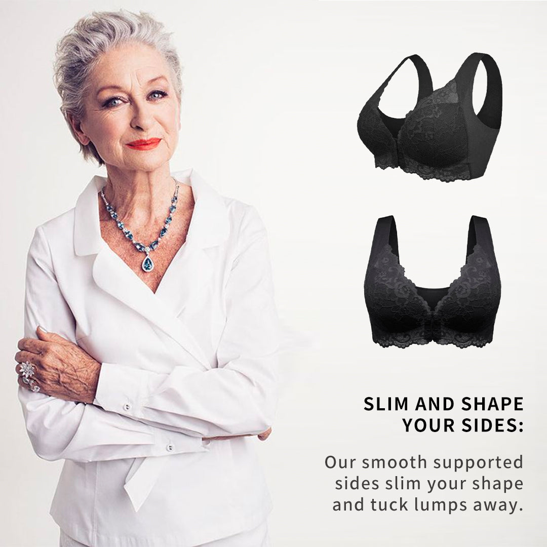 Flexehag®FRONT CLOSURE '5D' SHAPING WIRELESS BEAUTY BACK BRA(BUY 1 GET 2 FREE)-Black