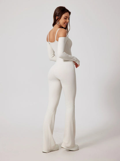 Strappy Long Sleeve Flared Suit