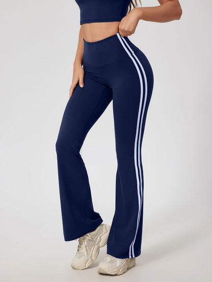 Side-Stripes Flared Leggings