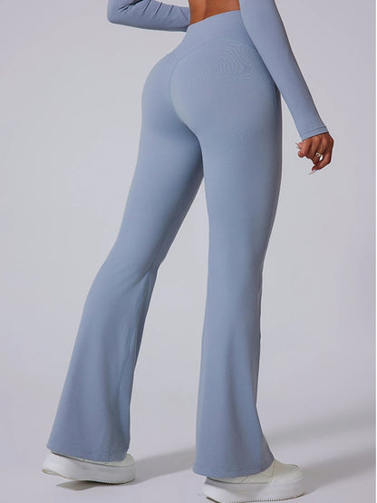 Side Ruching Flared Leggings