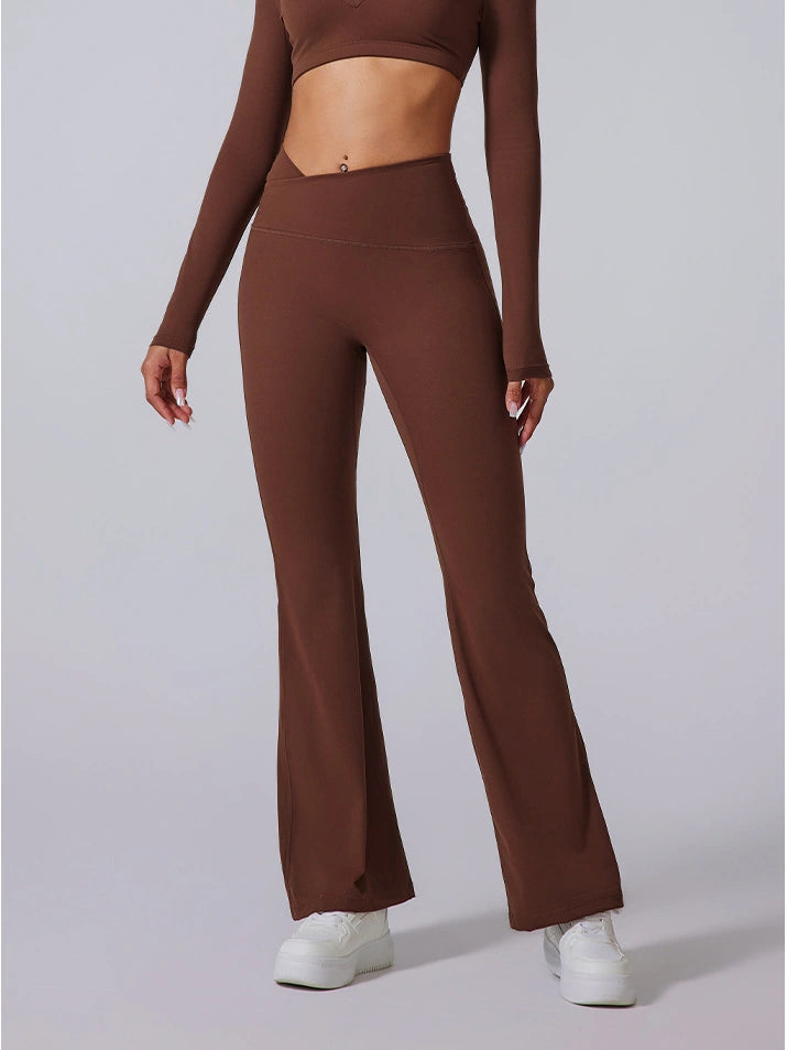 Side Ruching Flared Leggings