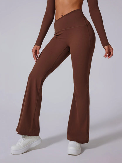 Side Ruching Flared Leggings