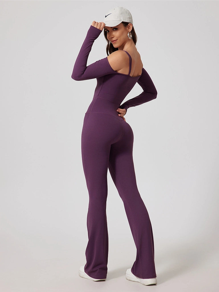 Strappy Long Sleeve Flared Suit