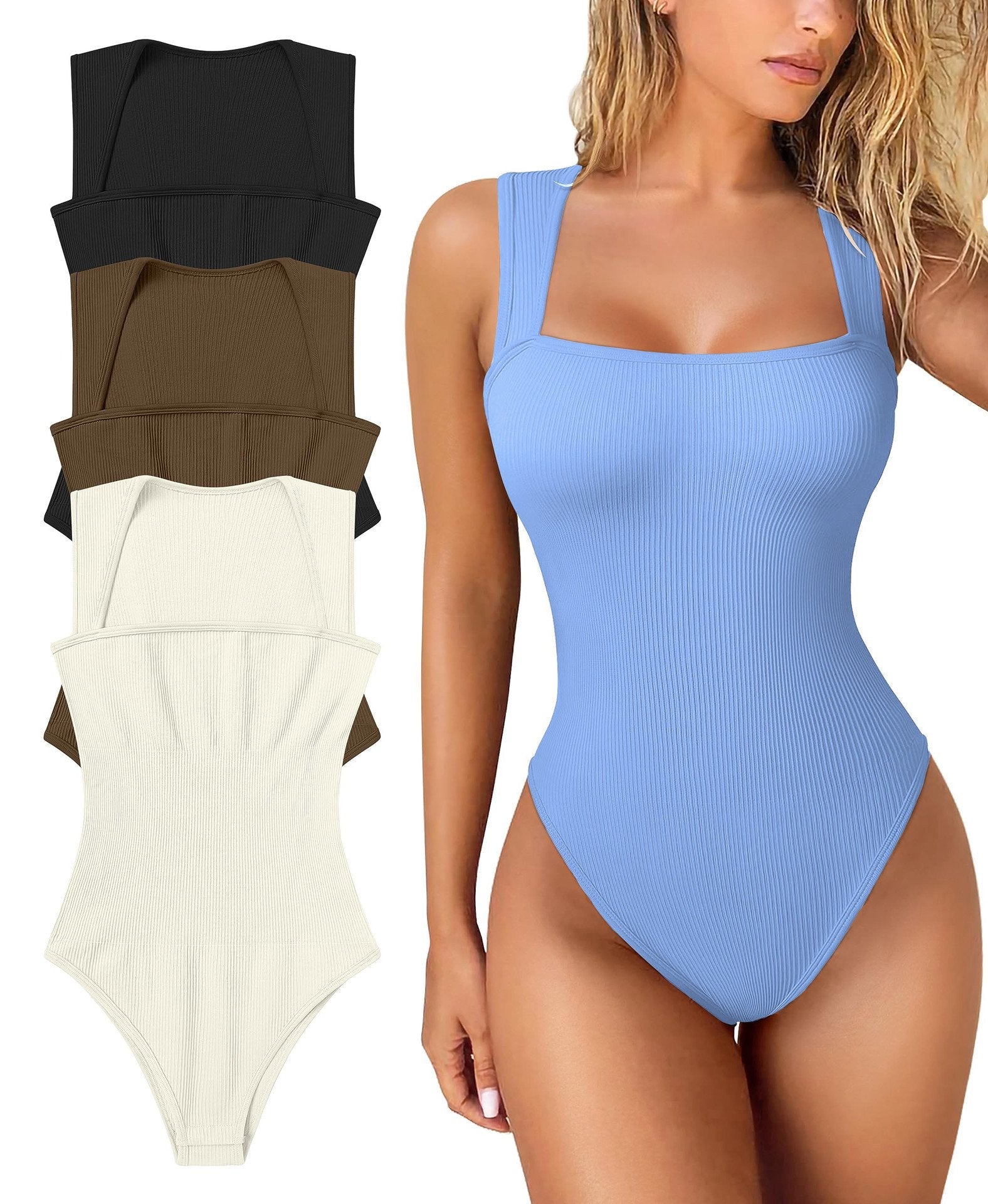 🔥Last Day 49% Off✨Square Neck Sleeveless Bodysuits