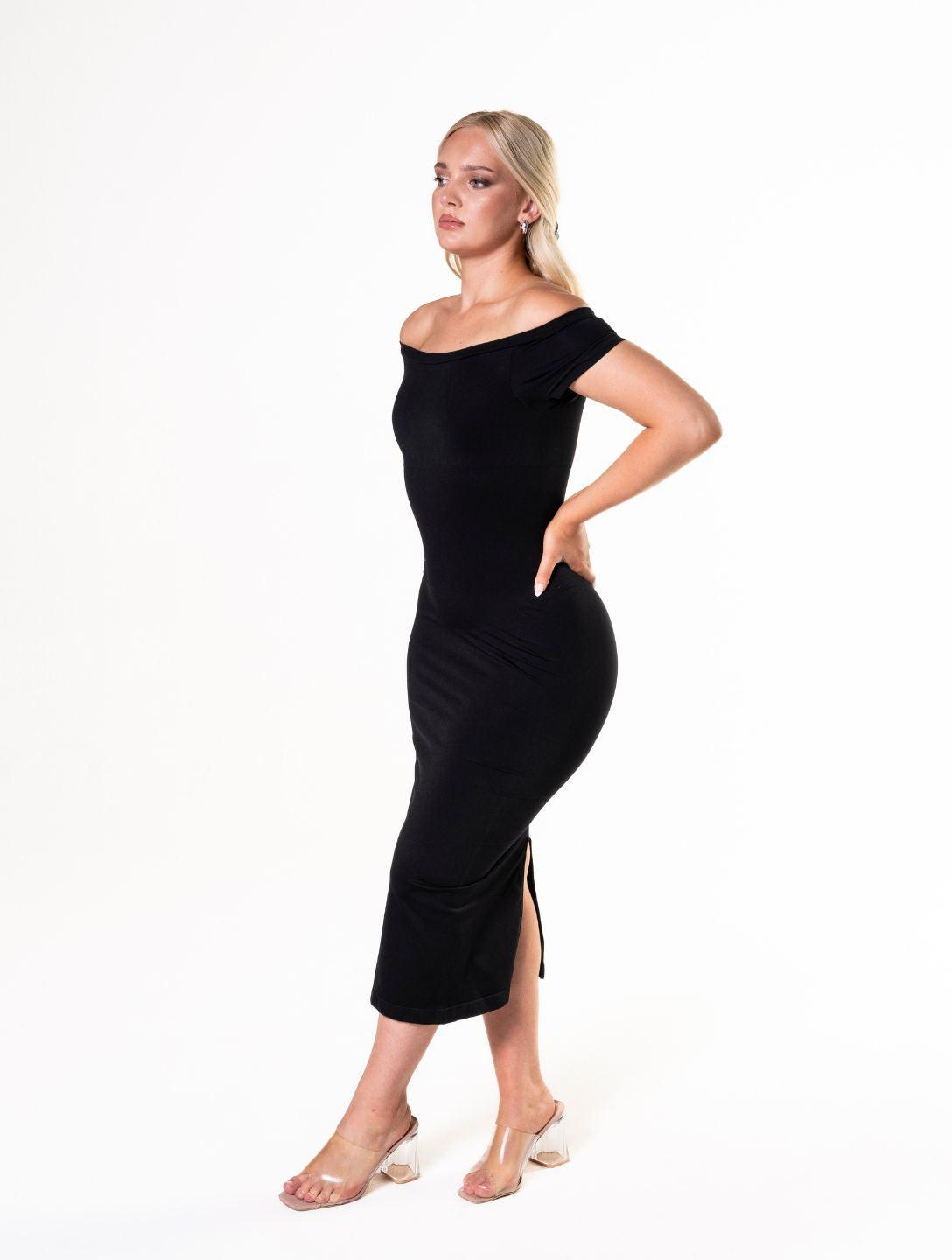 Off-Shoulder Shapewear Split Dress