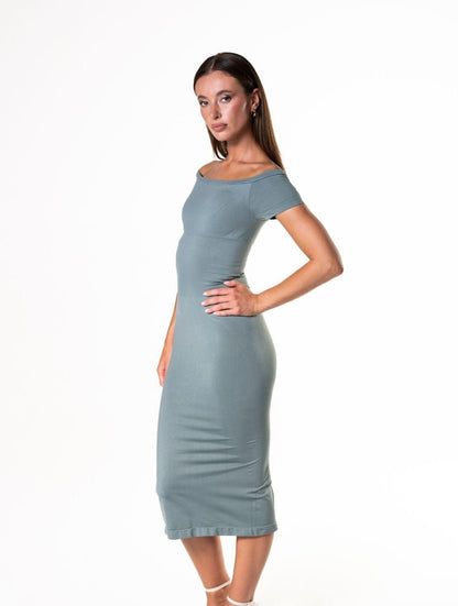 Off-Shoulder Shapewear Split Dress