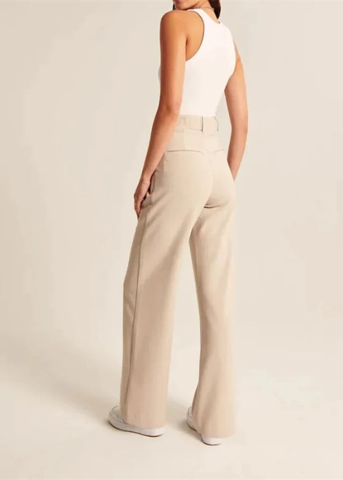 High Waist Tailored Wide Leg Pants